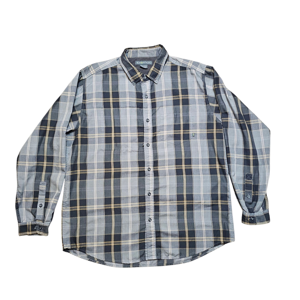 Exofficio Blue and Gray Casual Button Down Shirt